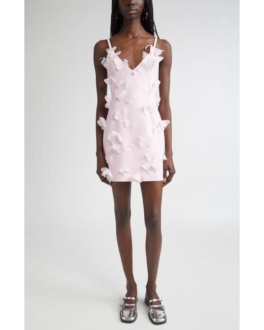 パーティードレス Coperni Butterfly Applique Evening Dress Coperni Organza Butterfly Appliqué Scuba Knit Minidress in