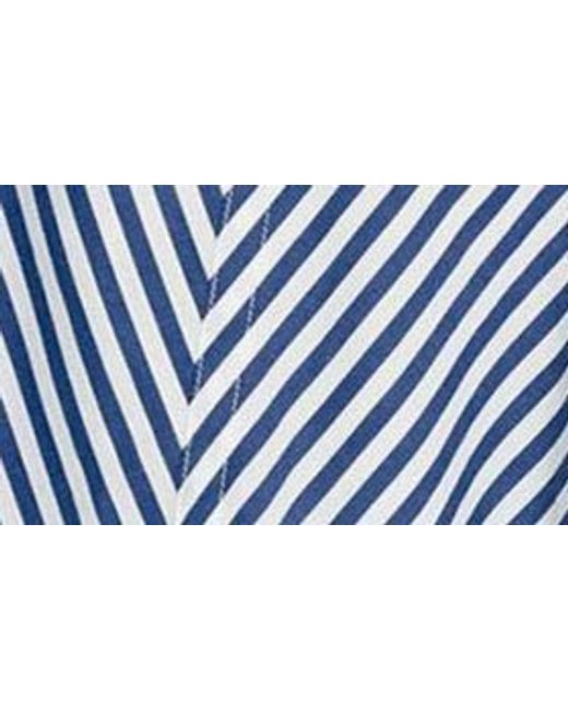 Madewell Blue Stripe Flare Poplin Midi Skirt