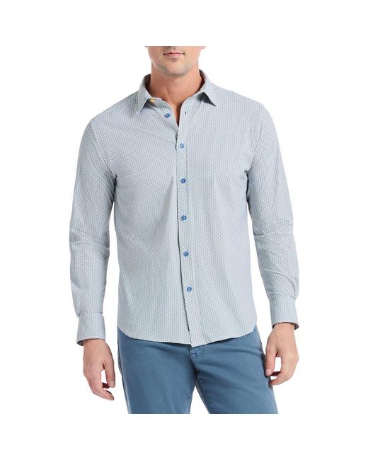 Robert Graham Blue Caveda Stretch Button-Up Shirt for men