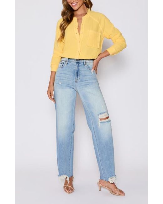 Vici Collection Blue Chill Cotton Gauze Button-Up Shirt