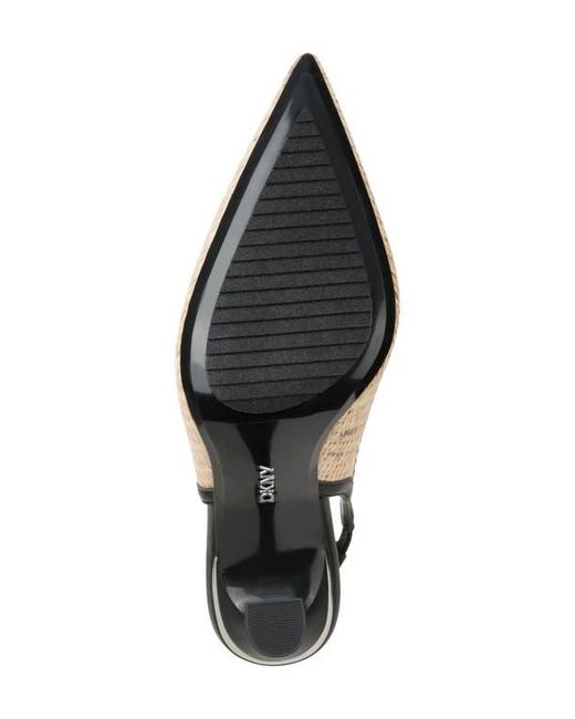 DKNY Black Cinette Slingback Pointed Toe Pump