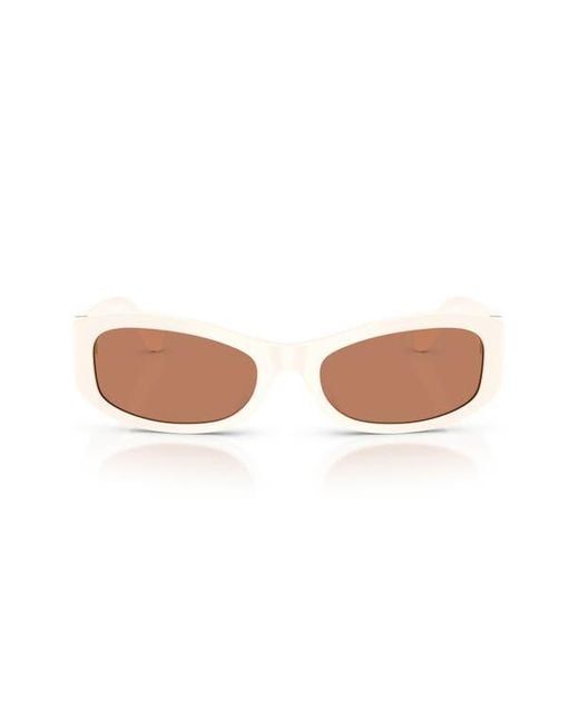 Tory Burch White Rectangular Sunglasses
