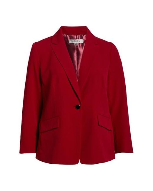 Kasper Red Peak Lapel One-Button Blazer