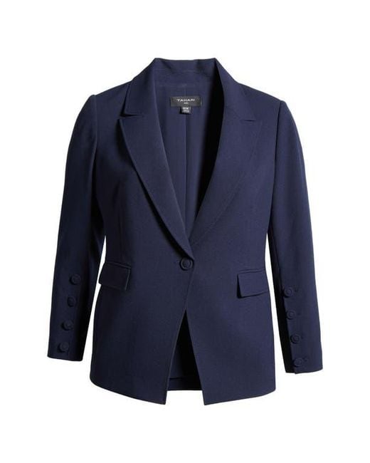 Tahari Blue One-Button Blazer