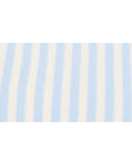 Sandro Blue Aussy Stripe Crop Sleeveless Polo