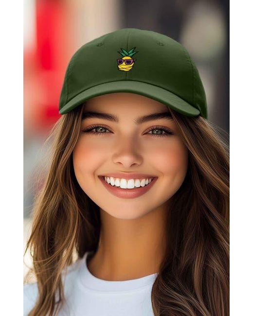 Alix Green Pineapple Embroidered Dad Hat for men