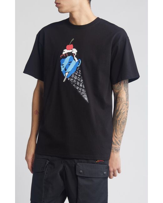 ICECREAM Black Cone Man Graphic T-shirt for men