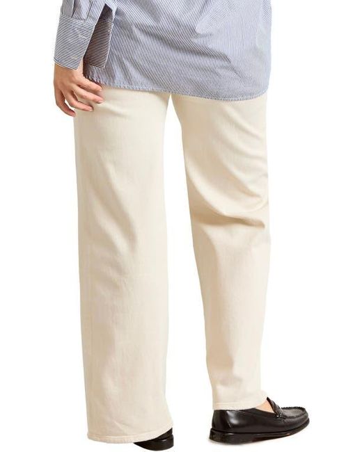 Hatch Collection Natural The Relaxed Wide Leg Maternity Jean