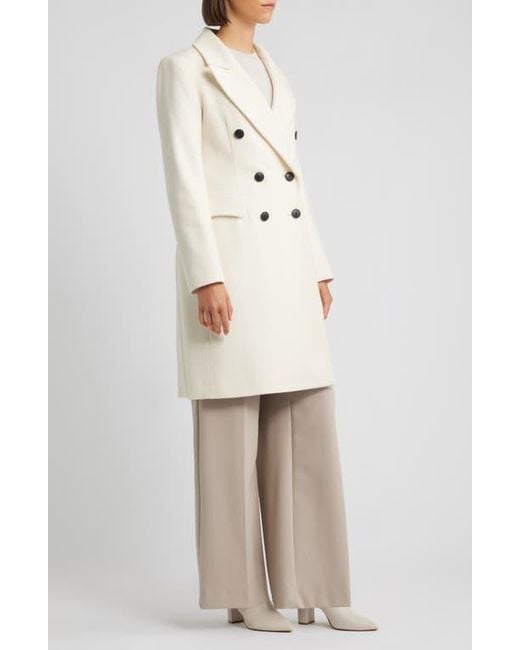 Fleurette Natural Bianca Double Breasted Wool Coat