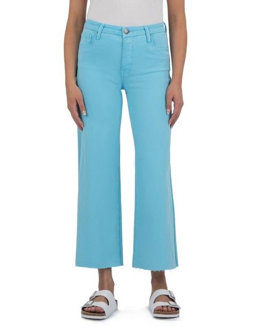 Kut From The Kloth Blue Meg Fab Ab Raw Hem High Waist Ankle Wide Leg Jeans