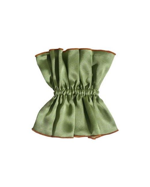 Lost Pattern Green Maxi Flower Double-Layer Oversized Silk Scrunchie