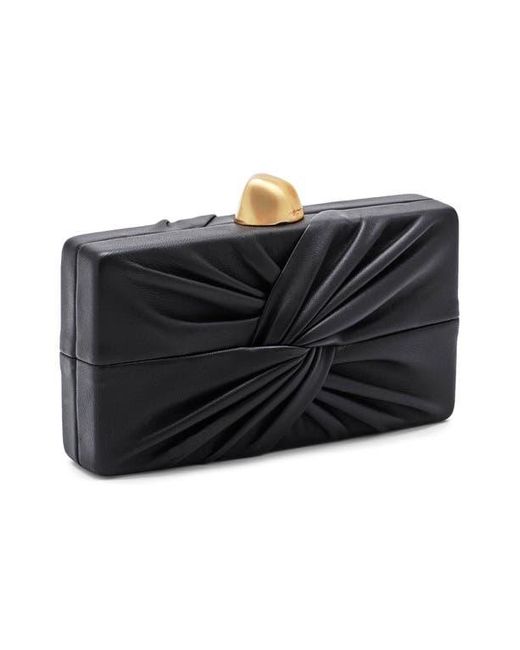 Cult Gaia Black Lisse Leather Clutch