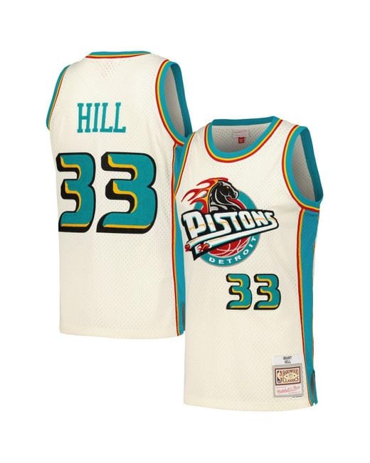 Mitchell & Ness Blue Grant Hill Cream Detroit Pistons Chainstitch Swingman Jersey At Nordstrom for men