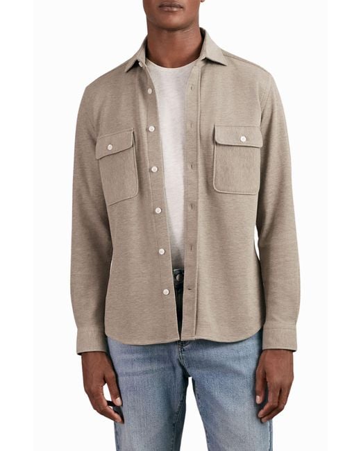 Reiss Brown Forsithe Textured Overshirt for men
