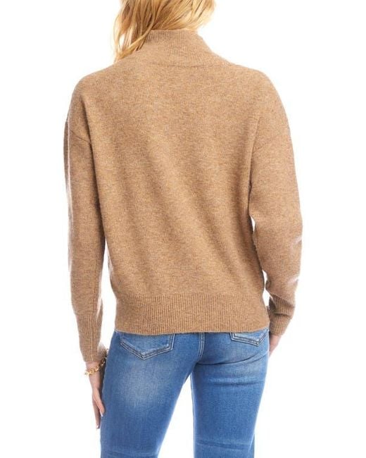 Karen Kane Blue Crossover Collar Sweater