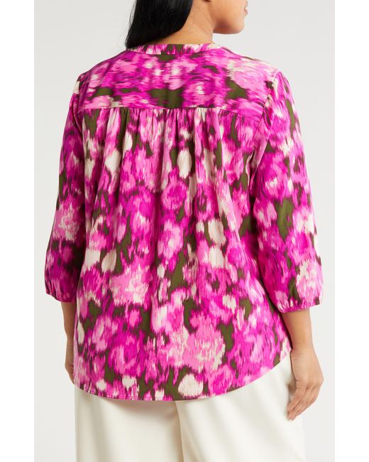 Jones New York Red Floral Tunic Top
