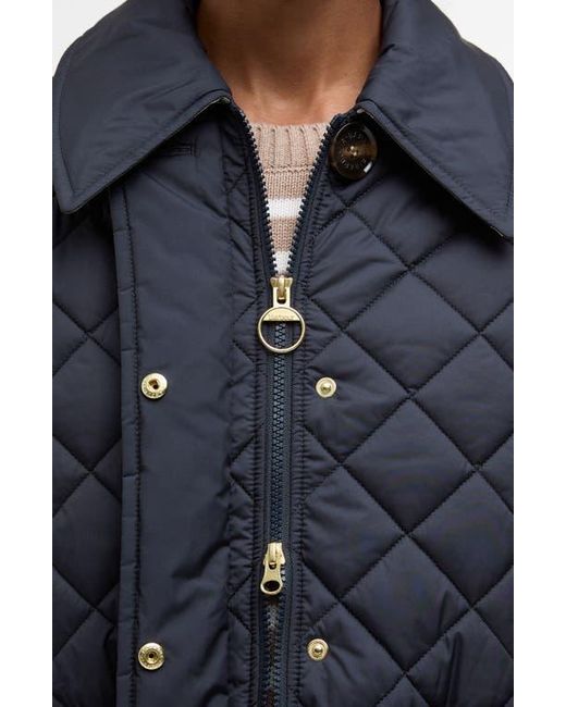 Barbour Blue Laoise Diamond Quilted Jacket