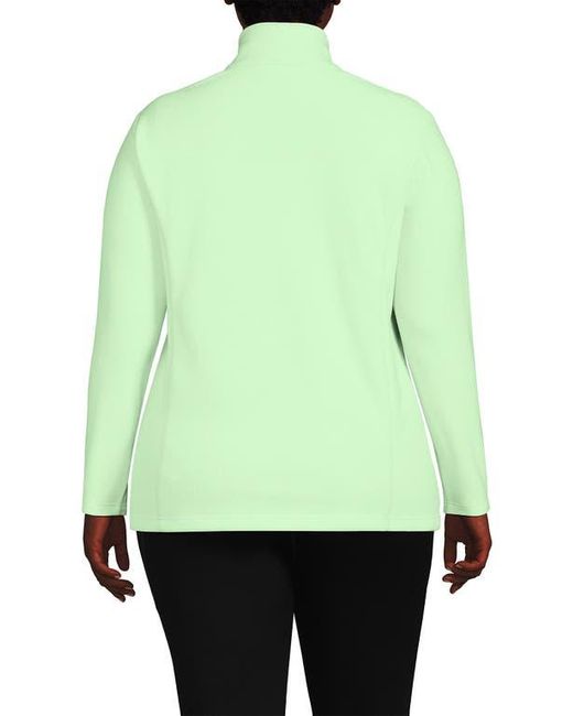 Lands' End Green Anyweather Fleece Quarter Zip Pullover