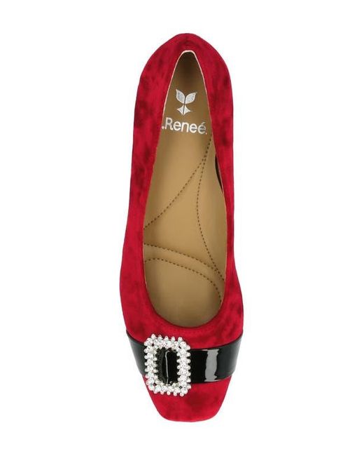 J. Reneé Red Kreengle Square Toe Pump