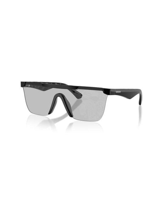 Burberry Gray 141Mm Rectangular Shield Sunglasses