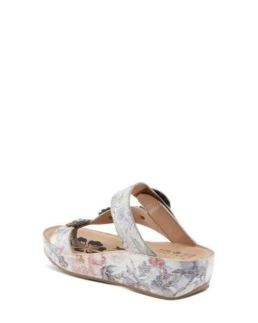 Spring Step White Blissbloom Platform Wedge Flip Flop