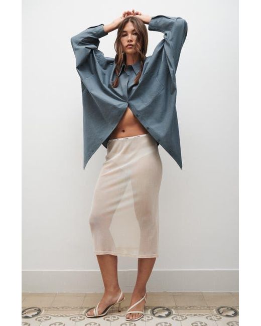 SILK LAUNDRY White Mesh Skirt
