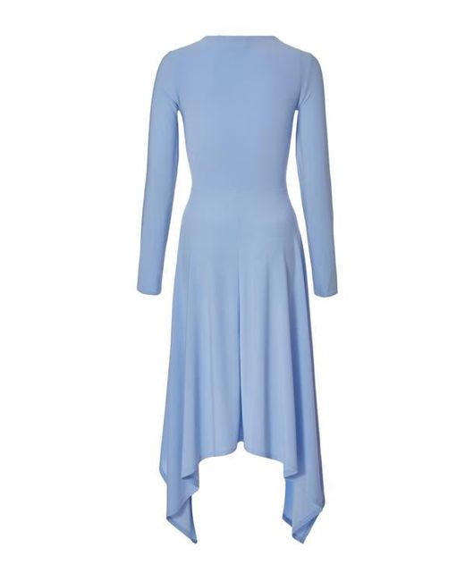 Quiz Blue Soft Touch Maxi Dress With Hanky Hem