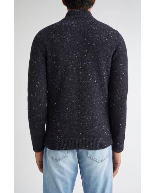 Eleventy Blue Wool & Silk Blend Zip Cardigan for men