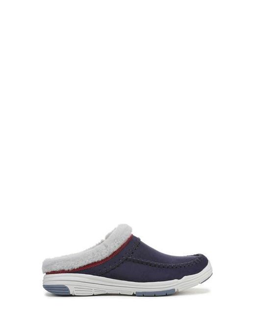 Ryka Blue Arrow Faux Fur Trim Mule