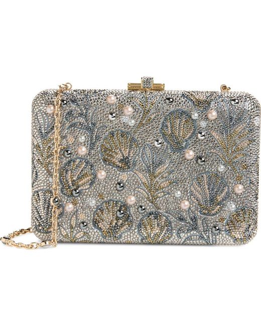 Judith Leiber Metallic Shelby Slim Slide Clutch