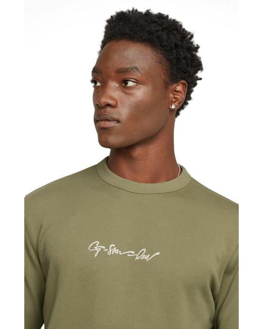 G-Star Green G-Script Logo Graphic Sweatshirt for men