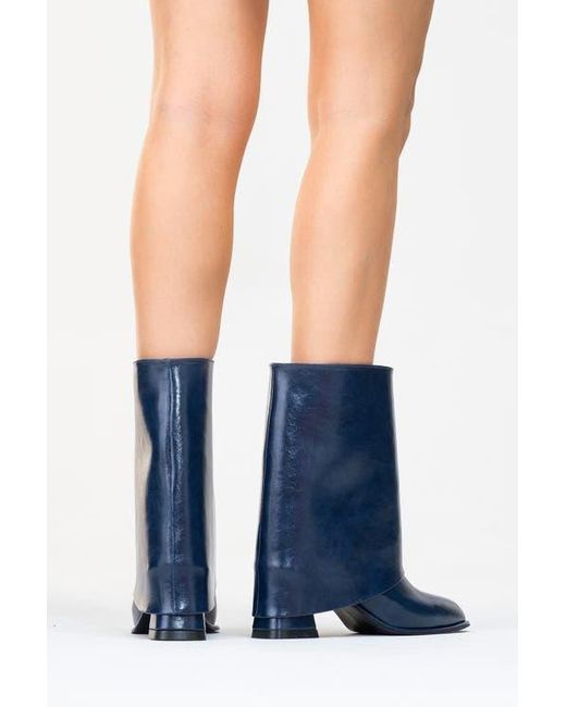 Prologue Shoes Blue Ellas Chunky Heel Boot
