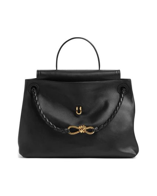 Bottega Veneta Black Ciao Ciao Knot Detail Leather Top Handle Bag