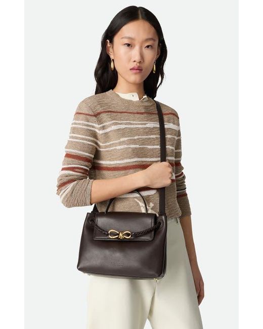 Bottega Veneta Black Small Ciao Ciao Knot Detail Leather Top Handle Bag