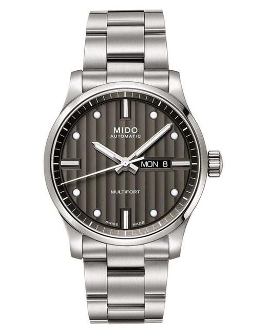 MIDO Gray Multifort Automatic Bracelet Watch, 42Mm for men