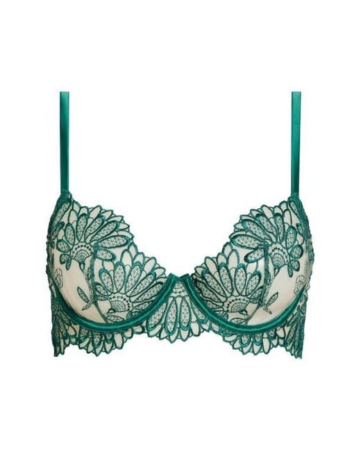 Bluebella Green Amaris Underwire Satin & Tulle Bra