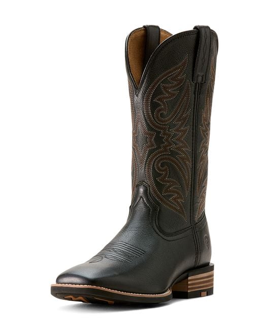 Ariat Black Richochet Square Toe Cowboy Boot for men