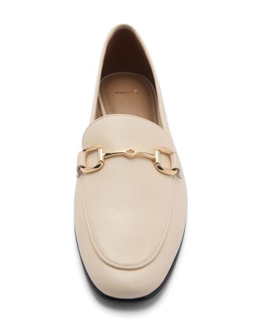 Mango Natural Buckle Leather Apron-Toe Flat