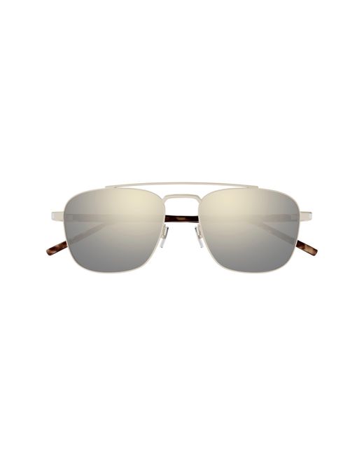 Saint Laurent White 56mm Aviator Sunglasses