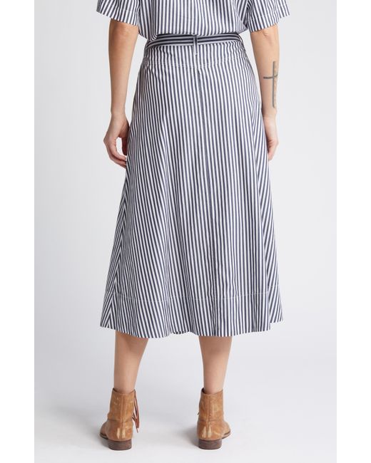 The Great Gray The Field Stripe Cotton Midi Skirt