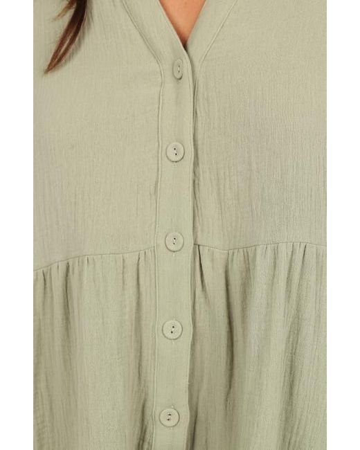 Petal & Pup Green Winny Crinkle Cotton Romper
