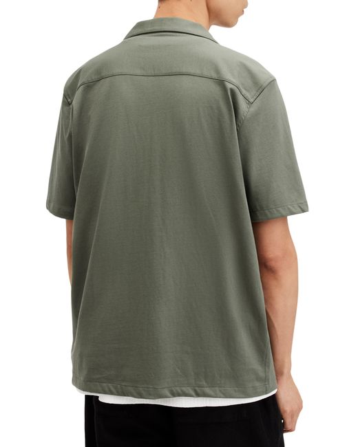 AllSaints Green Hudson Camp Shirt for men
