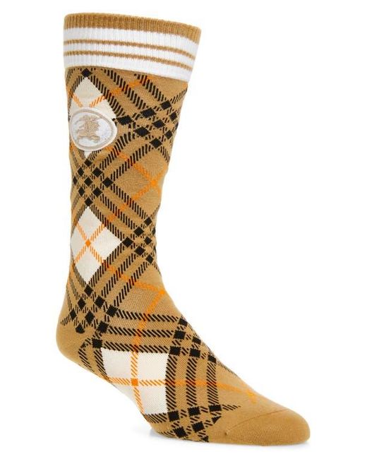 Burberry Brown Ekd Argyle Check Cotton Blend Socks for men