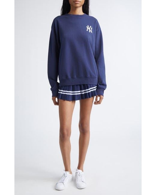 Sporty & Rich Blue Italic Logo Pleated Skort
