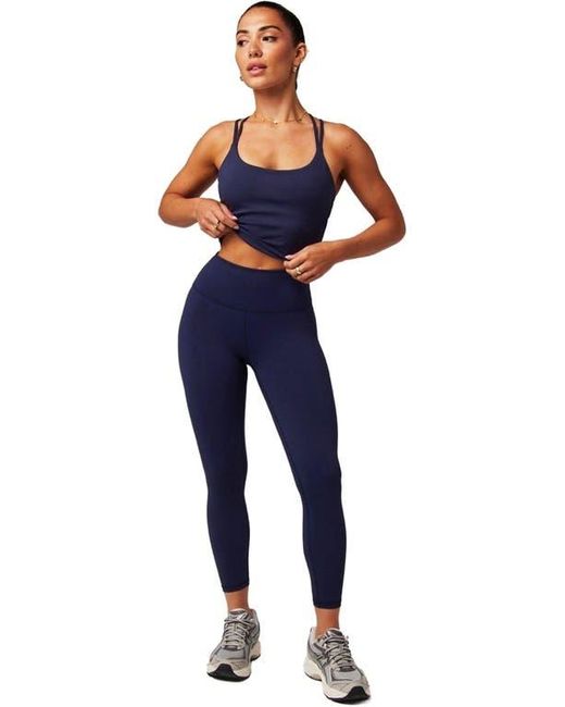 Fabletics Blue Define Powerhold High-Waisted 7/8 Leggings