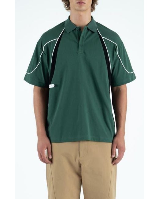 STUDENTS Green Captain Colorblock Polo for men