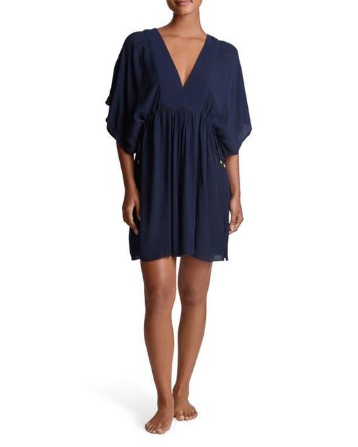 Ralph Lauren Blue Crinkled Cover-Up Tunic