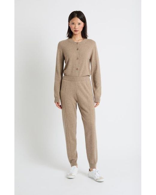 Chinti & Parker Natural Wool Cashmere Cuffed Joggers