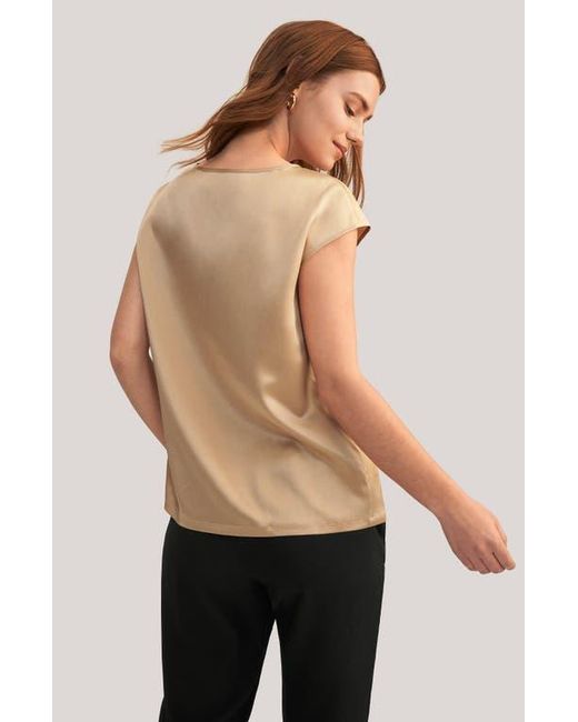 LILYSILK Natural Basic Cap Sleeves Silk Tee