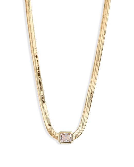 Nordstrom White Cubic Zirconia Station Snake Chain Necklace